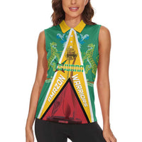 Custom Guyana Cricket Amazon Warriors Women Sleeveless Polo Shirt Flag Style - Wonder Print Shop