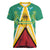 Custom Guyana Cricket Amazon Warriors Women V-Neck T-Shirt Flag Style - Wonder Print Shop