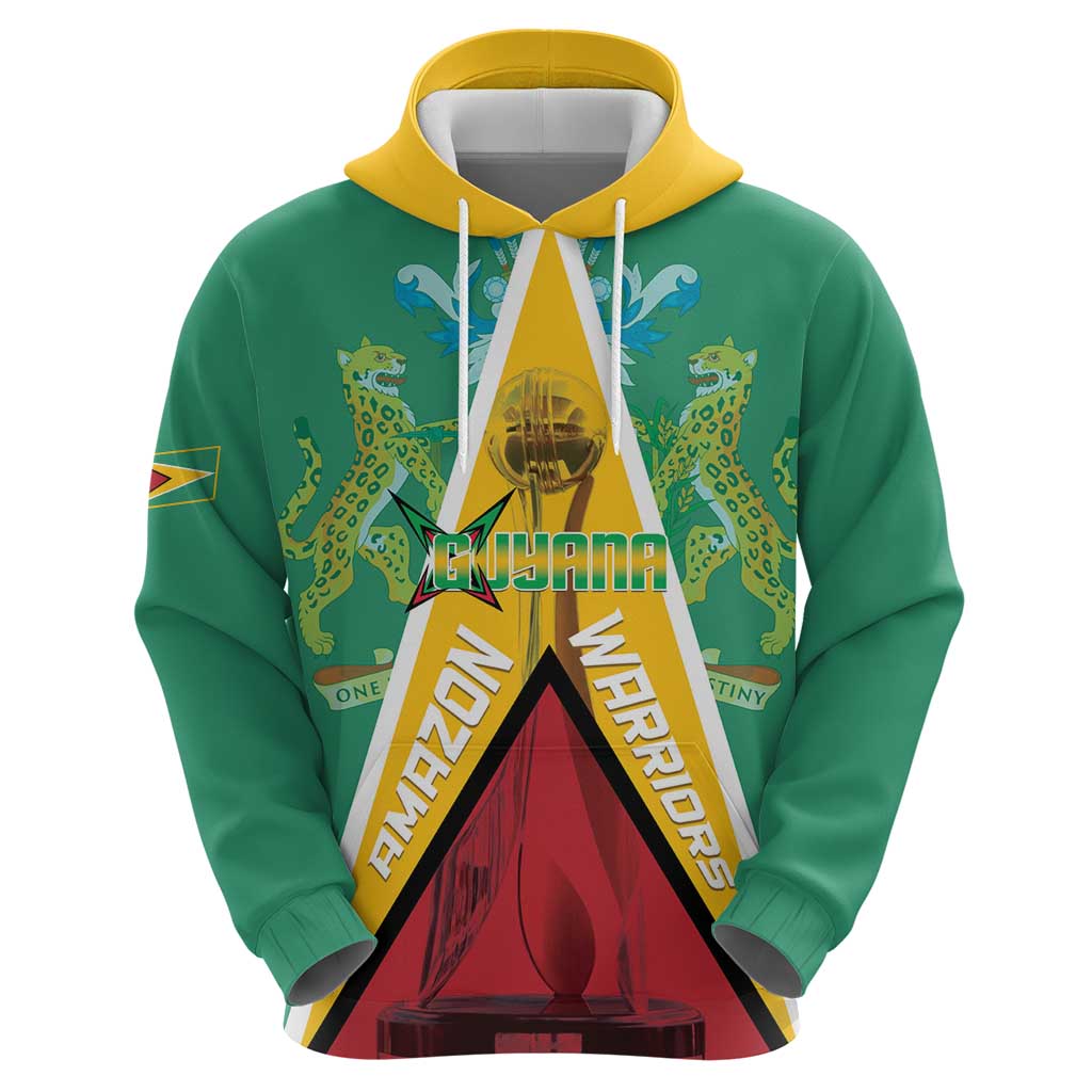 Custom Guyana Cricket Amazon Warriors Zip Hoodie Flag Style - Wonder Print Shop