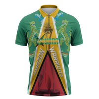 Custom Guyana Cricket Amazon Warriors Zipper Polo Shirt Flag Style - Wonder Print Shop