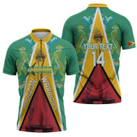 Custom Guyana Cricket Amazon Warriors Zipper Polo Shirt Flag Style - Wonder Print Shop
