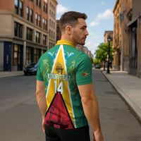 Custom Guyana Cricket Amazon Warriors Zipper Polo Shirt Flag Style - Wonder Print Shop