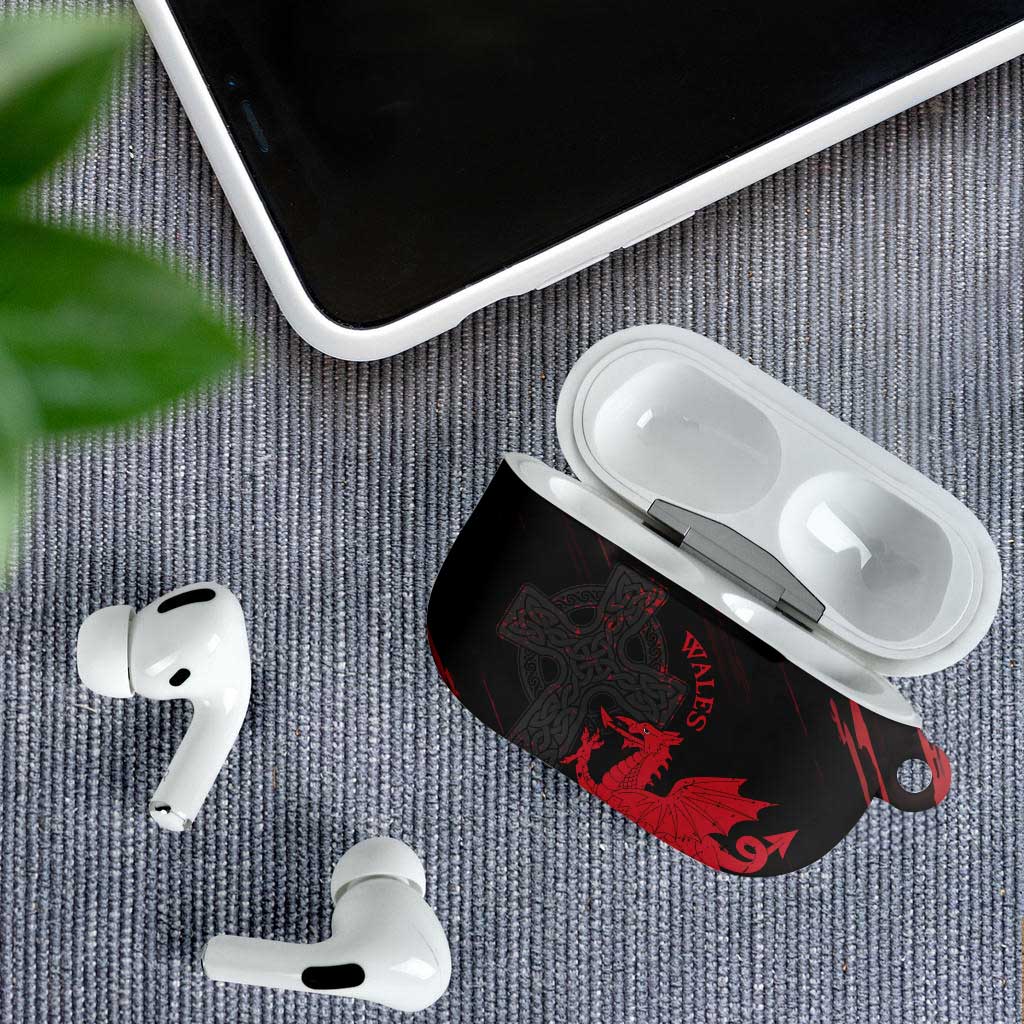 Wales AirPods Case Celtic Cross Welsh Red Dragon - Wonder Print Shop
