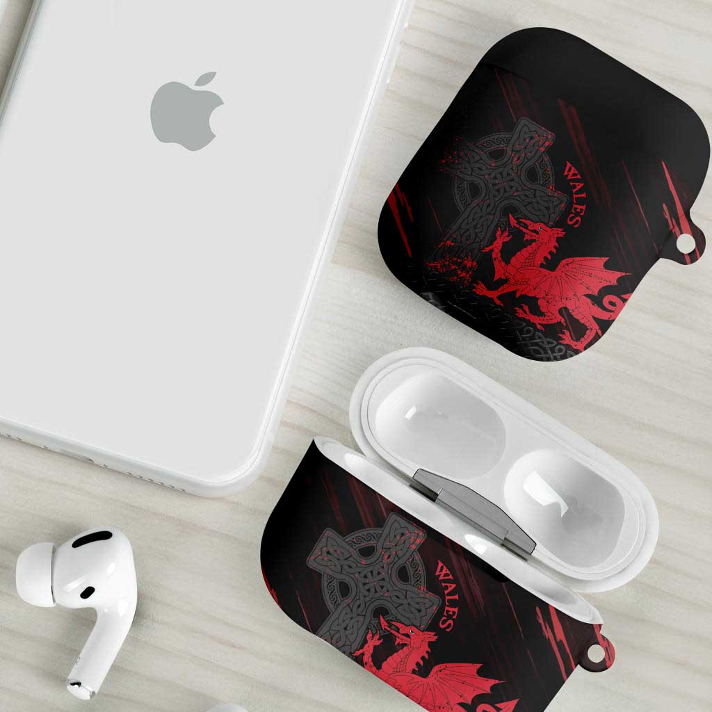 Wales AirPods Case Celtic Cross Welsh Red Dragon - Wonder Print Shop