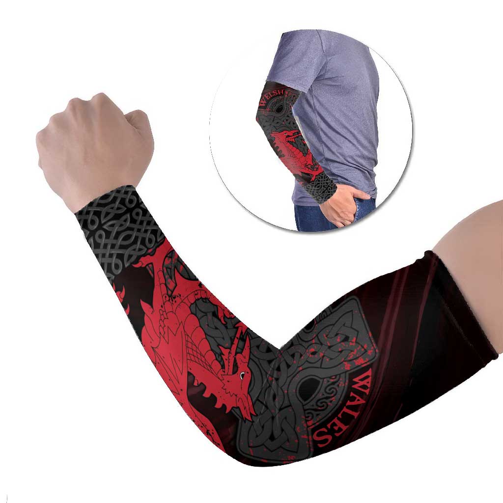 Wales Arm Sleeves Celtic Cross Welsh Red Dragon - Wonder Print Shop