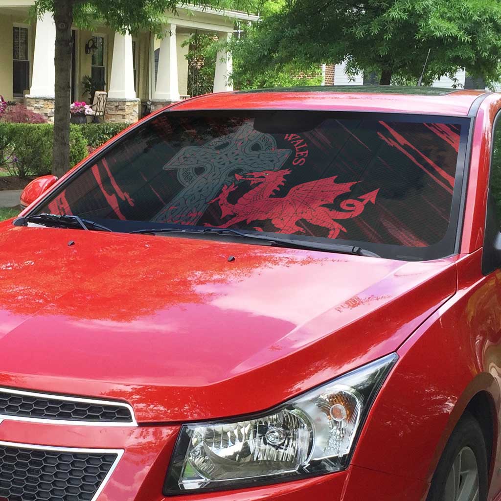 Wales Auto Sun Shade Celtic Cross Welsh Red Dragon - Wonder Print Shop