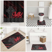 Wales Bathroom Set Celtic Cross Welsh Red Dragon - Wonder Print Shop