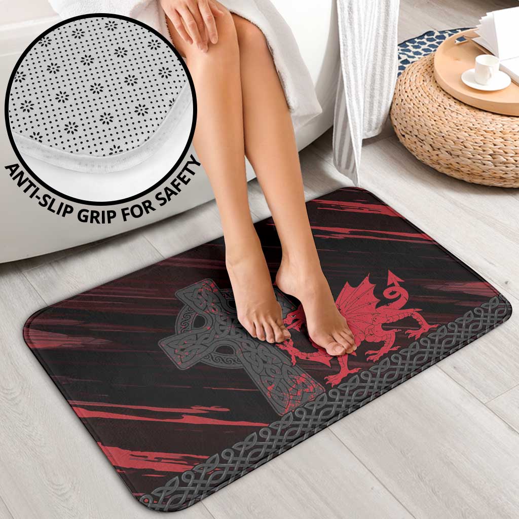 Wales Bathroom Set Celtic Cross Welsh Red Dragon - Wonder Print Shop