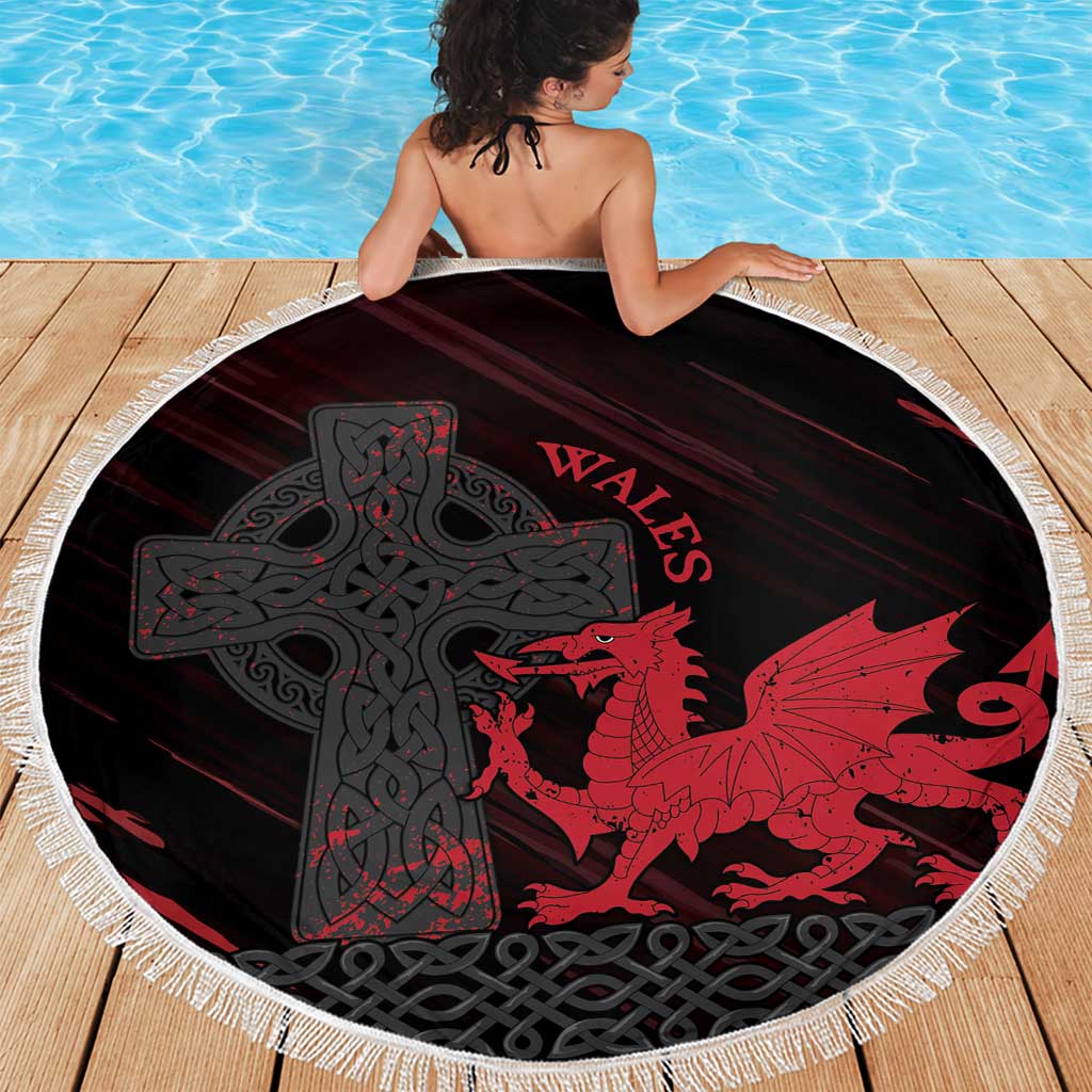 Wales Beach Blanket Celtic Cross Welsh Red Dragon - Wonder Print Shop