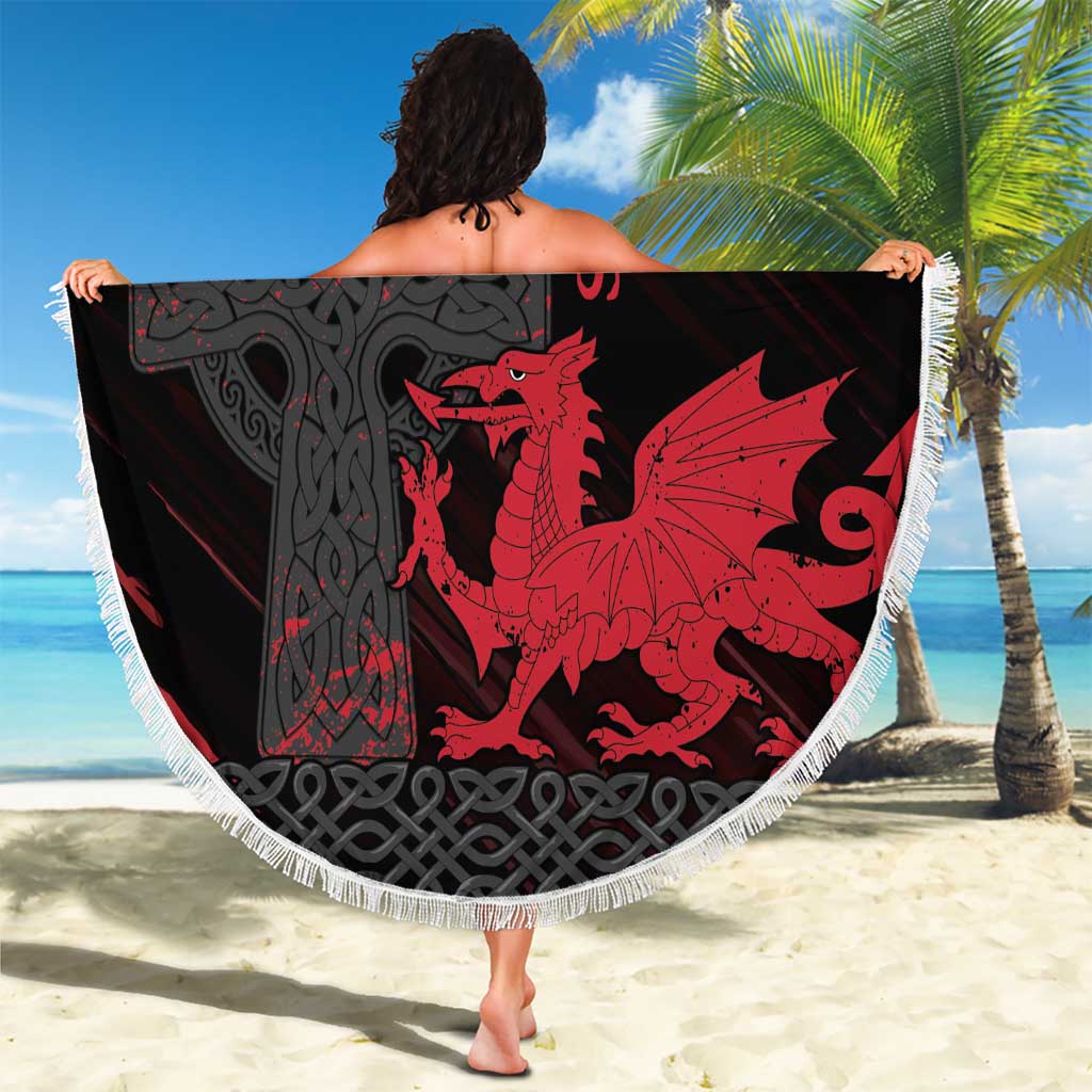 Wales Beach Blanket Celtic Cross Welsh Red Dragon - Wonder Print Shop