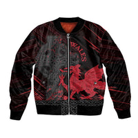 Wales Bomber Jacket Celtic Cross Welsh Red Dragon - Wonder Print Shop