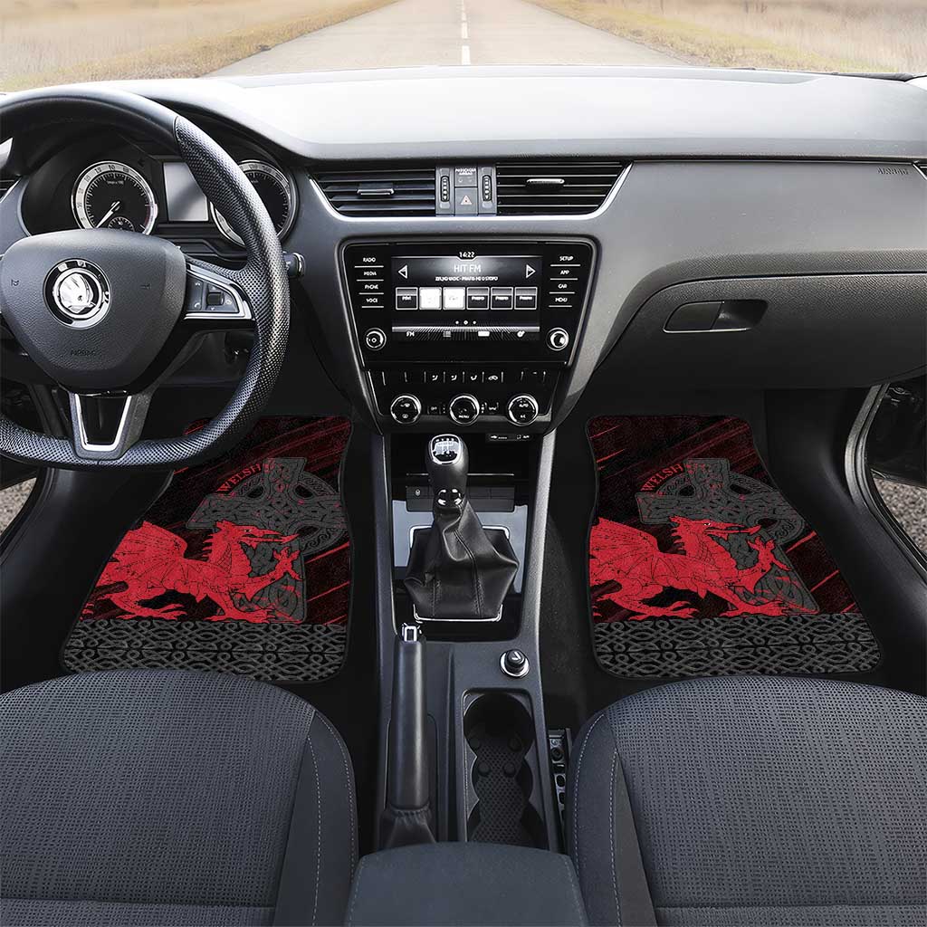 Wales Car Mats Celtic Cross Welsh Red Dragon - Wonder Print Shop