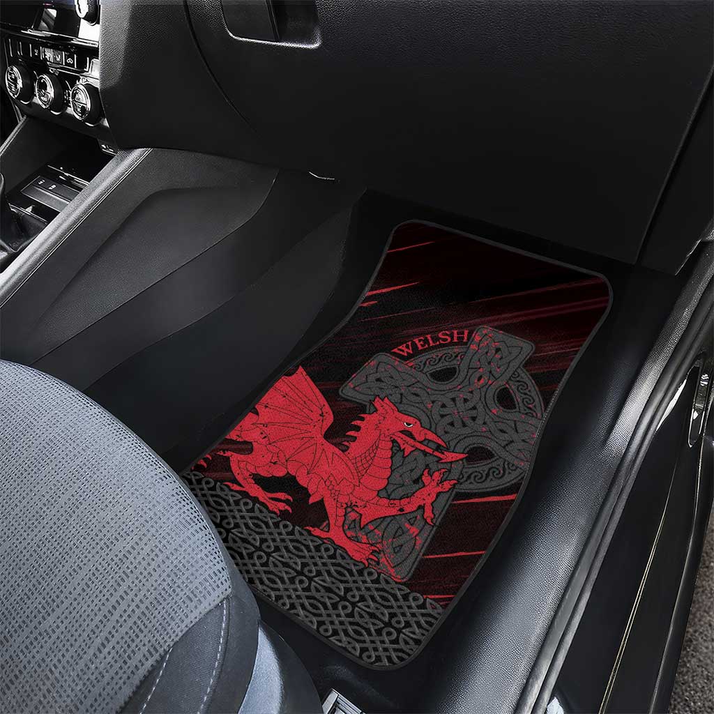 Wales Car Mats Celtic Cross Welsh Red Dragon - Wonder Print Shop