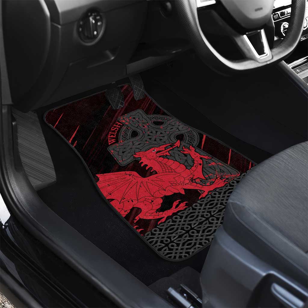 Wales Car Mats Celtic Cross Welsh Red Dragon - Wonder Print Shop