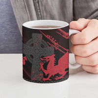 Wales Ceramic Mug Celtic Cross Welsh Red Dragon - Wonder Print Shop