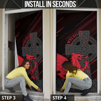 Wales Door Cover Celtic Cross Welsh Red Dragon - Wonder Print Shop