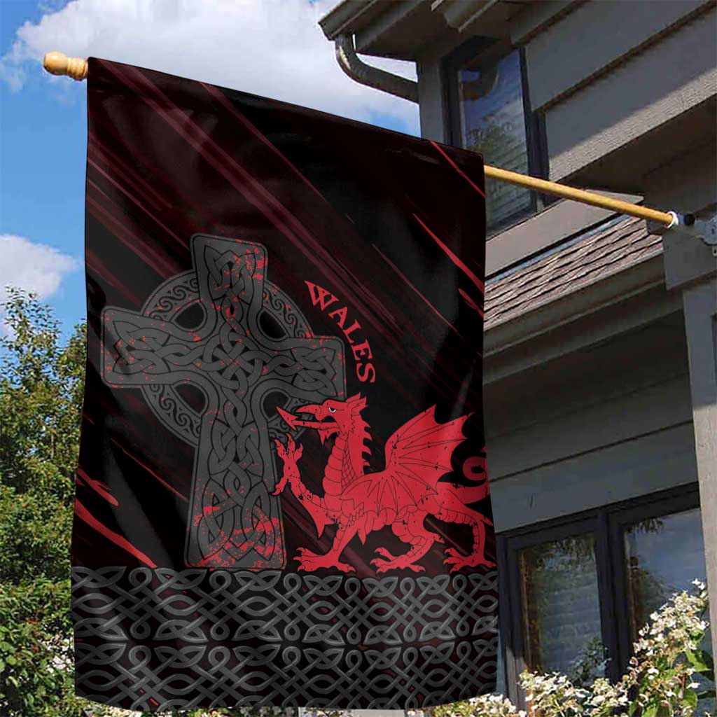 Wales Garden Flag Celtic Cross Welsh Red Dragon - Wonder Print Shop