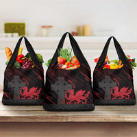 Wales Grocery Bag Celtic Cross Welsh Red Dragon - Wonder Print Shop