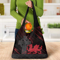 Wales Grocery Bag Celtic Cross Welsh Red Dragon - Wonder Print Shop