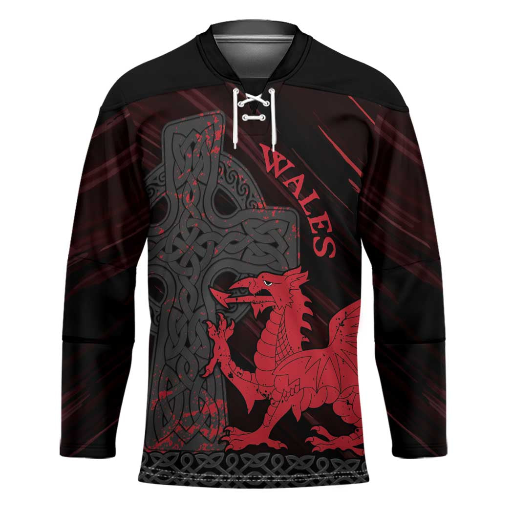 Wales Hockey Jersey Celtic Cross Welsh Red Dragon - Wonder Print Shop