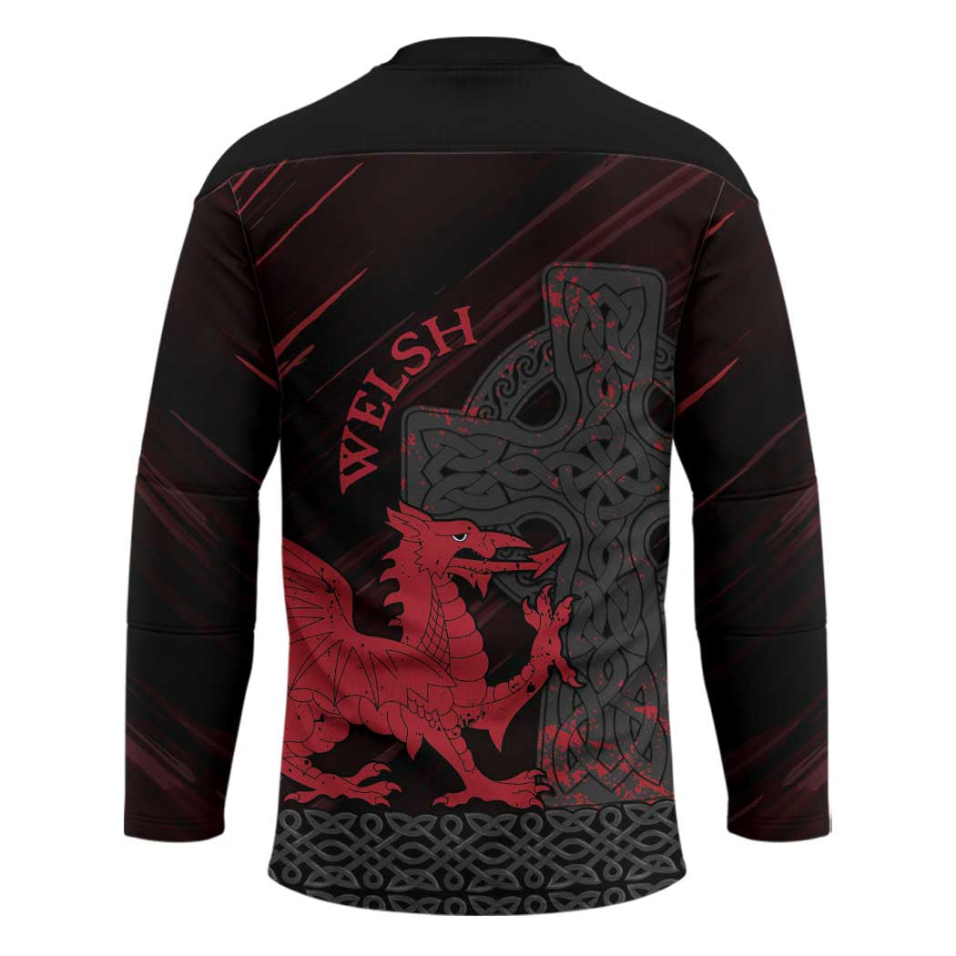 Wales Hockey Jersey Celtic Cross Welsh Red Dragon - Wonder Print Shop
