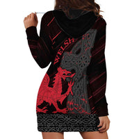 Wales Hoodie Dress Celtic Cross Welsh Red Dragon - Wonder Print Shop