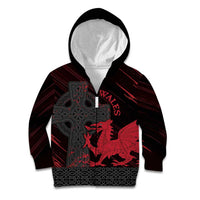 Wales Kid Hoodie Celtic Cross Welsh Red Dragon - Wonder Print Shop
