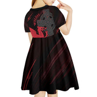 Wales Kid Short Sleeve Dress Celtic Cross Welsh Red Dragon - Wonder Print Shop