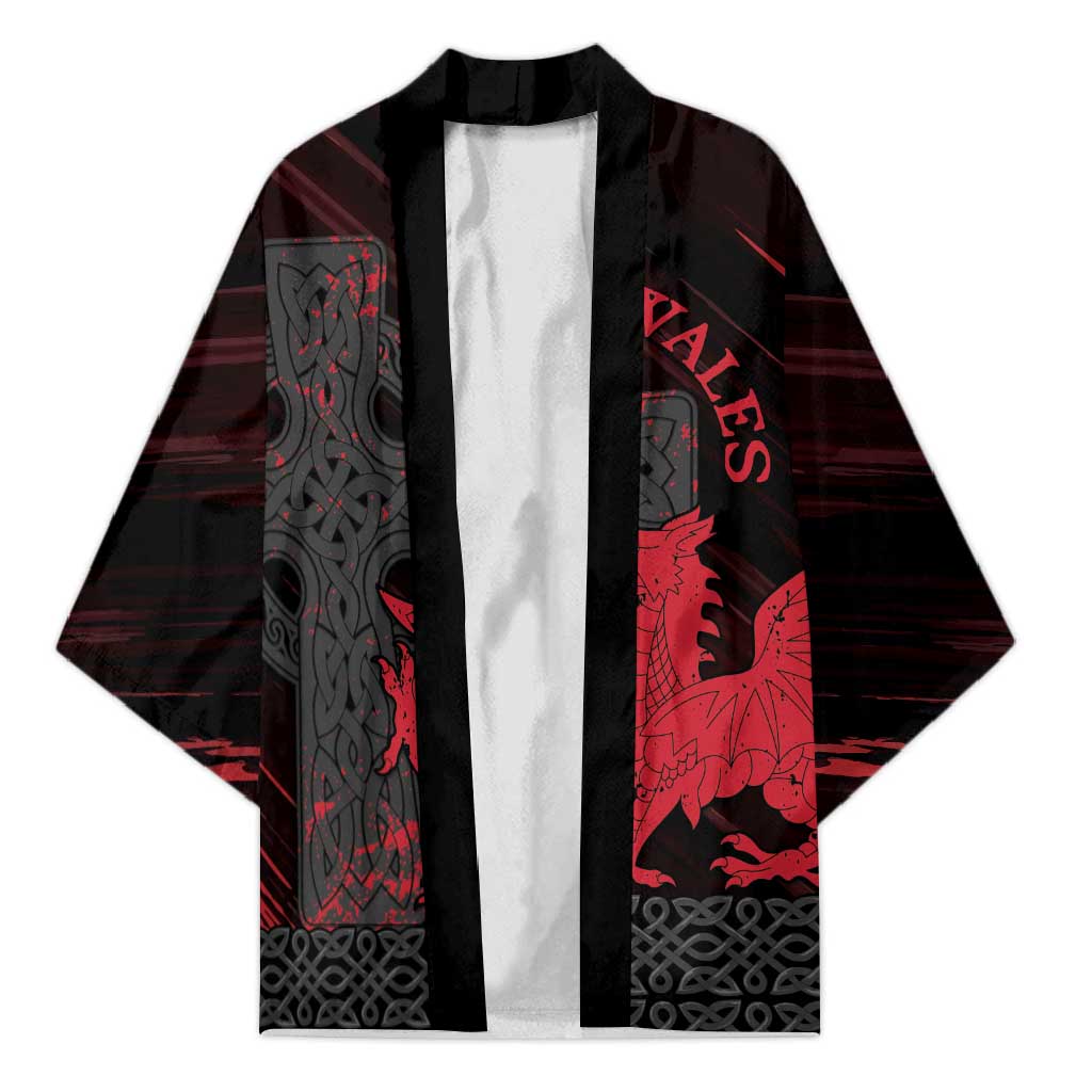 Wales Kimono Celtic Cross Welsh Red Dragon - Wonder Print Shop