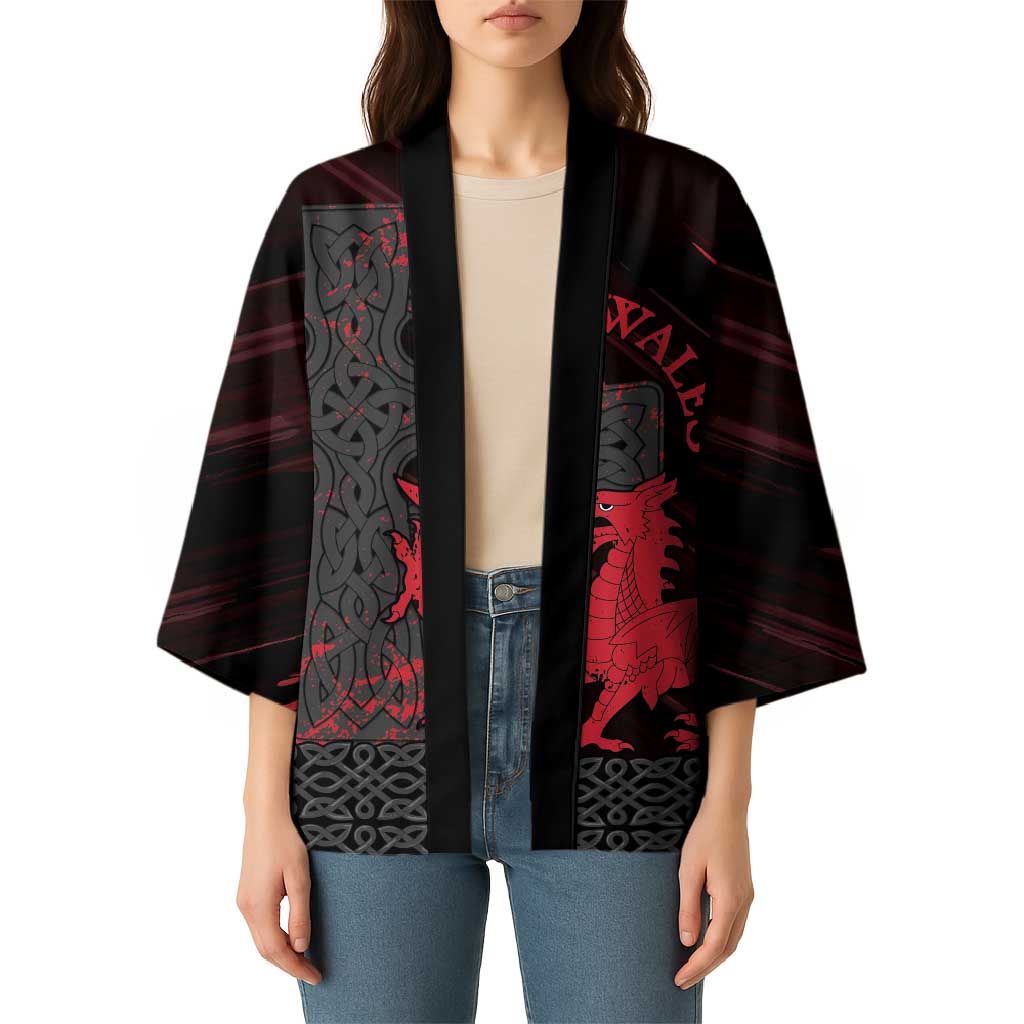 Wales Kimono Celtic Cross Welsh Red Dragon - Wonder Print Shop