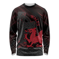 Wales Long Sleeve Shirt Celtic Cross Welsh Red Dragon - Wonder Print Shop