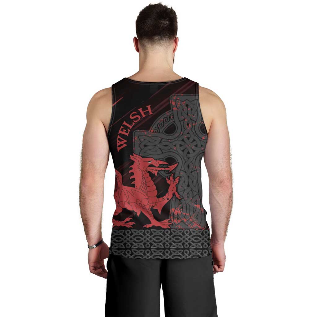 Wales Men Tank Top Celtic Cross Welsh Red Dragon - Wonder Print Shop