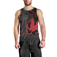 Wales Men Tank Top Celtic Cross Welsh Red Dragon - Wonder Print Shop