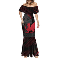 Wales Mermaid Dress Celtic Cross Welsh Red Dragon - Wonder Print Shop