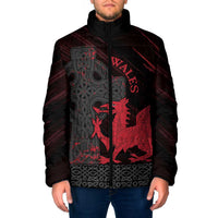 Wales Padded Jacket Celtic Cross Welsh Red Dragon - Wonder Print Shop