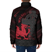 Wales Padded Jacket Celtic Cross Welsh Red Dragon - Wonder Print Shop