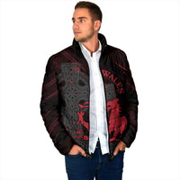 Wales Padded Jacket Celtic Cross Welsh Red Dragon - Wonder Print Shop