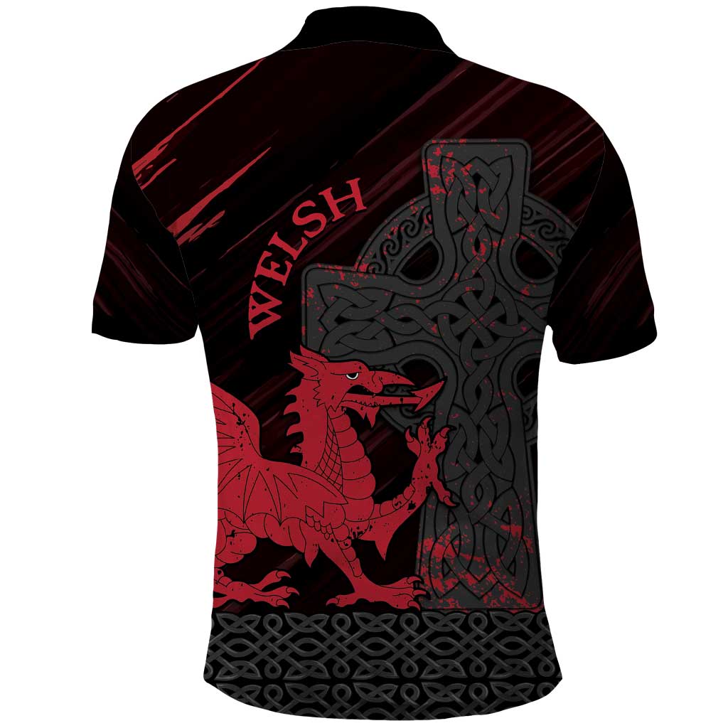 Wales Polo Shirt Celtic Cross Welsh Red Dragon - Wonder Print Shop