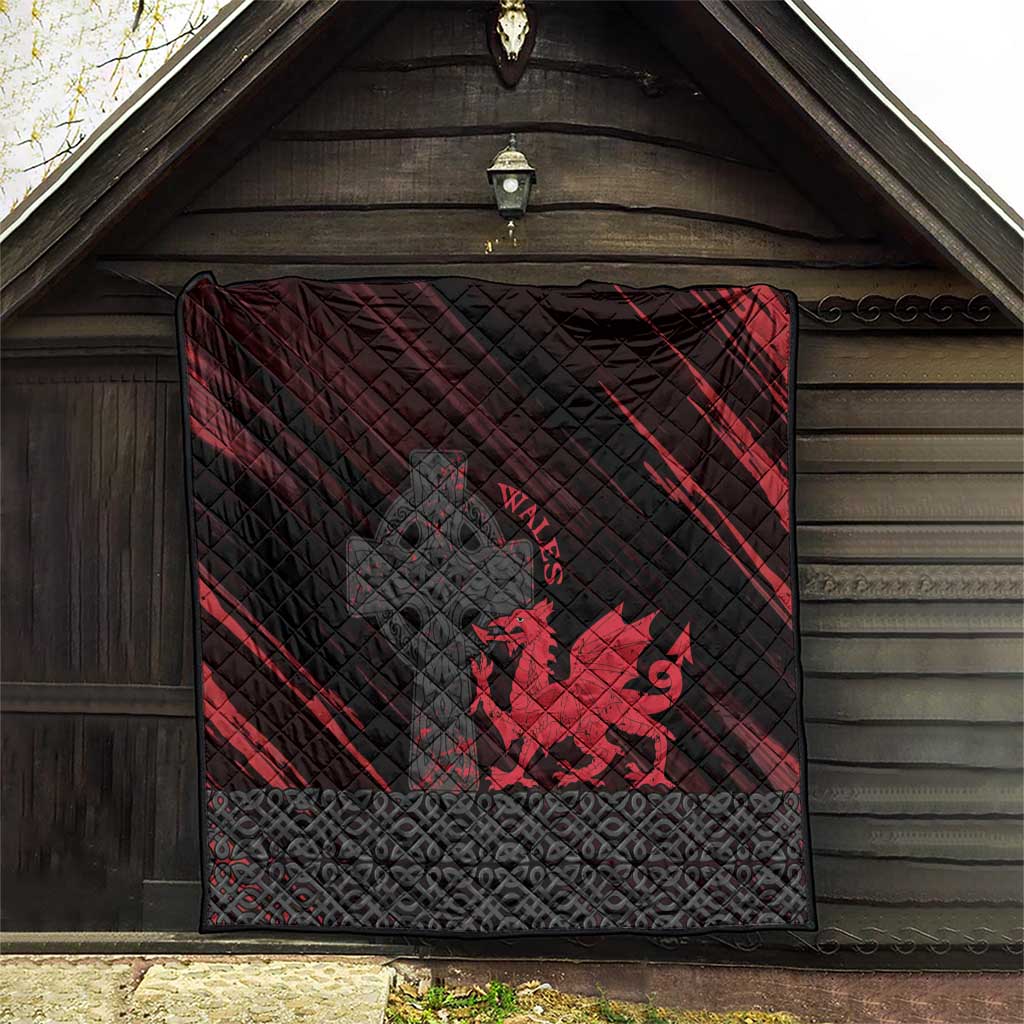 Wales Quilt Celtic Cross Welsh Red Dragon - Wonder Print Shop