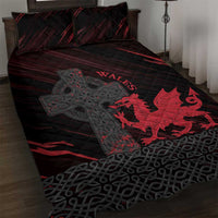 Wales Quilt Bed Set Celtic Cross Welsh Red Dragon - Wonder Print Shop