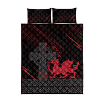 Wales Quilt Bed Set Celtic Cross Welsh Red Dragon - Wonder Print Shop