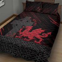 Wales Quilt Bed Set Celtic Cross Welsh Red Dragon - Wonder Print Shop