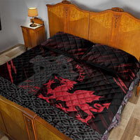 Wales Quilt Bed Set Celtic Cross Welsh Red Dragon - Wonder Print Shop