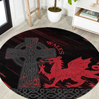 Wales Round Carpet Celtic Cross Welsh Red Dragon - Wonder Print Shop