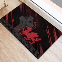 Wales Rubber Doormat Celtic Cross Welsh Red Dragon - Wonder Print Shop