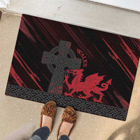 Wales Rubber Doormat Celtic Cross Welsh Red Dragon - Wonder Print Shop