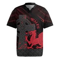 Wales Rugby Jersey Celtic Cross Welsh Red Dragon - Wonder Print Shop