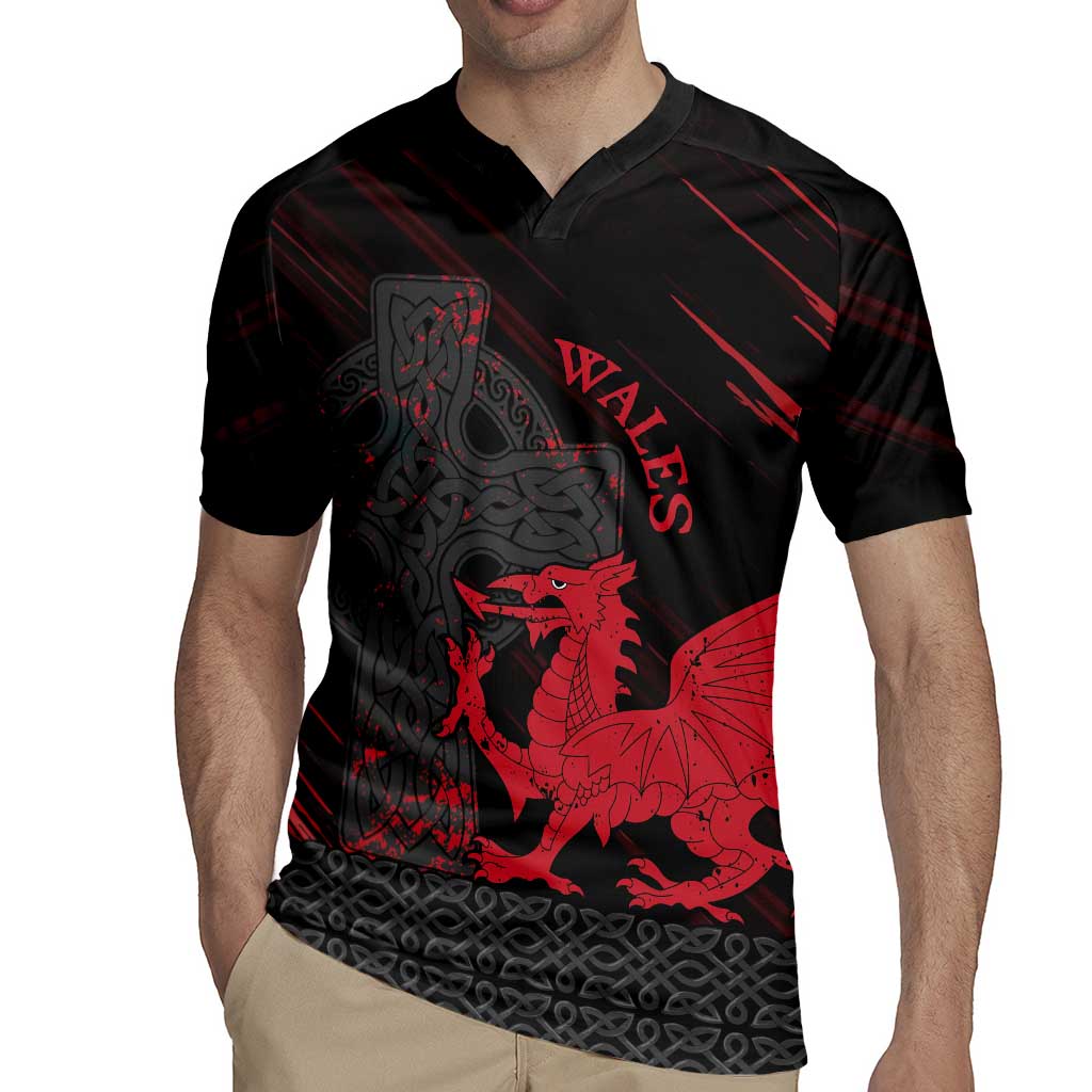 Wales Rugby Jersey Celtic Cross Welsh Red Dragon - Wonder Print Shop