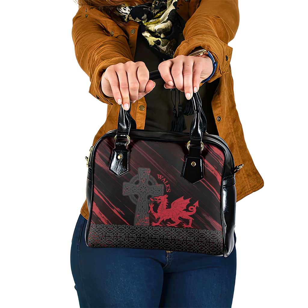 Wales Shoulder Handbag Celtic Cross Welsh Red Dragon - Wonder Print Shop