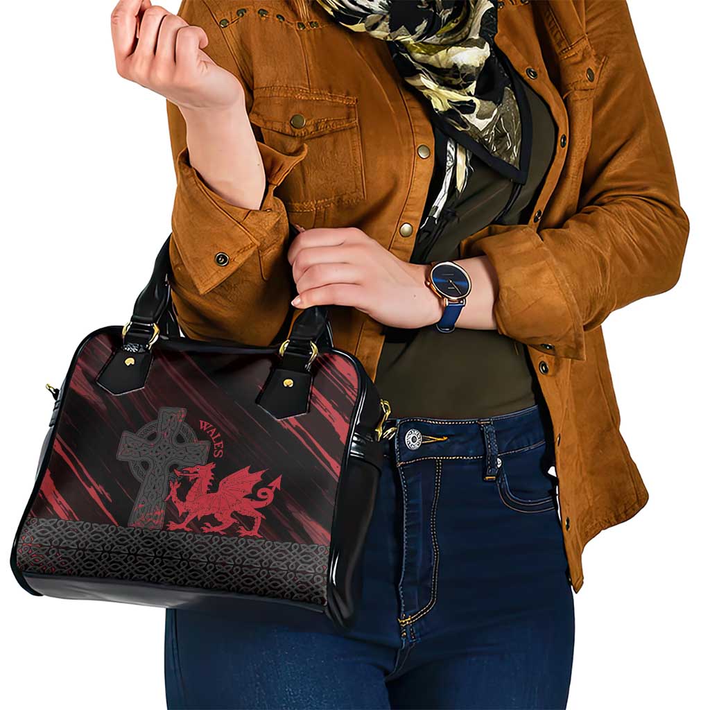 Wales Shoulder Handbag Celtic Cross Welsh Red Dragon - Wonder Print Shop
